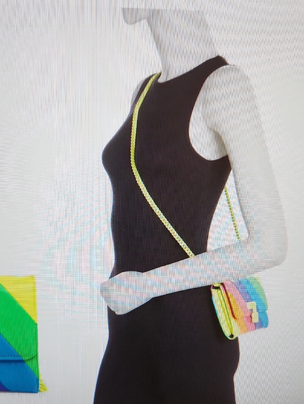 Kurt Geiger London Rainbow Colorblock Crossbody Bag Neon Chain Strap - Picture 6 of 6